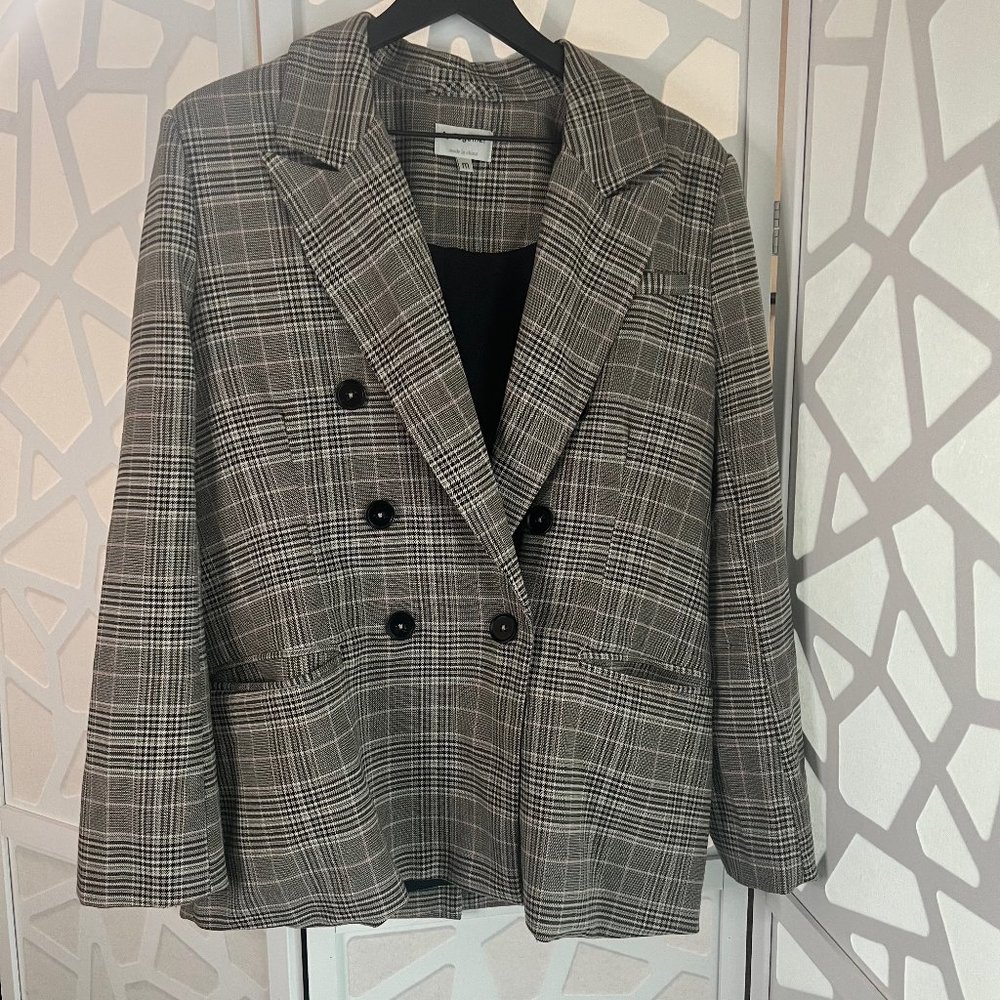 Women's Oversize Plaid Blazer - Size Medium - Lined